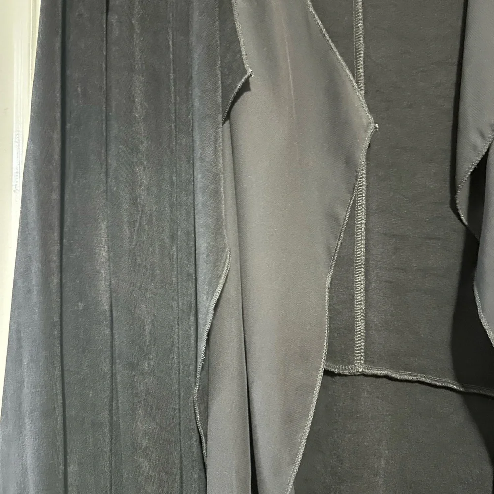 Chico's Black Draped Waterfall Cardigan 3